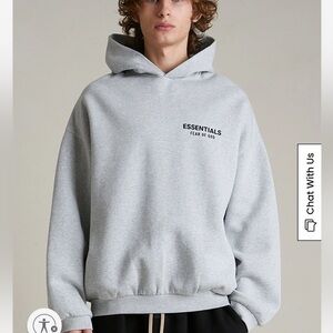 Fear of God Essentials Heather Grey Fleece Hoodie